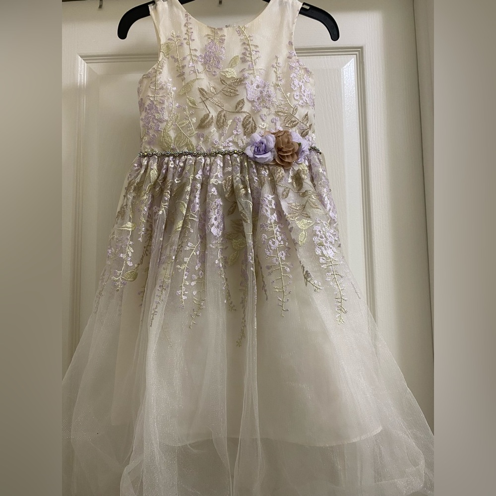 RARE EDITION-CREAM GOLD & PURPLE FLORAL